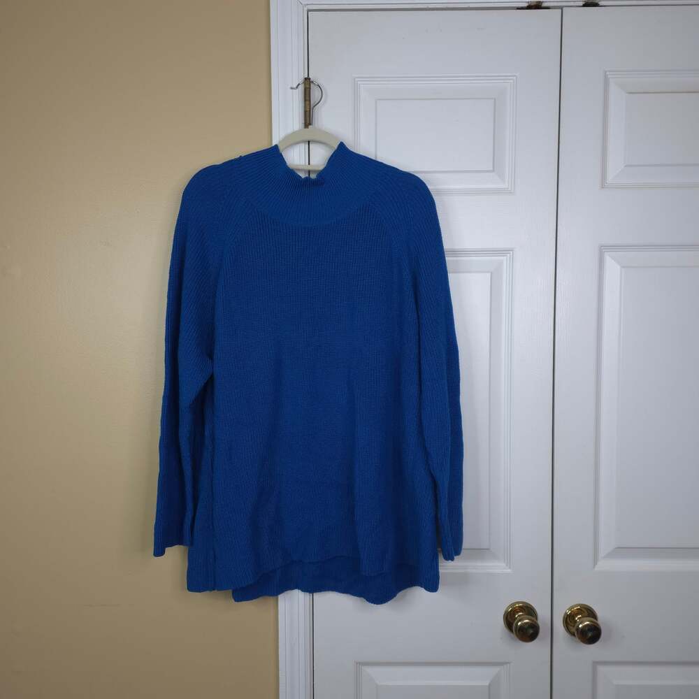 Eileen Fisher Merino Wool Turtleneck Top in Royal Blue Size 3X